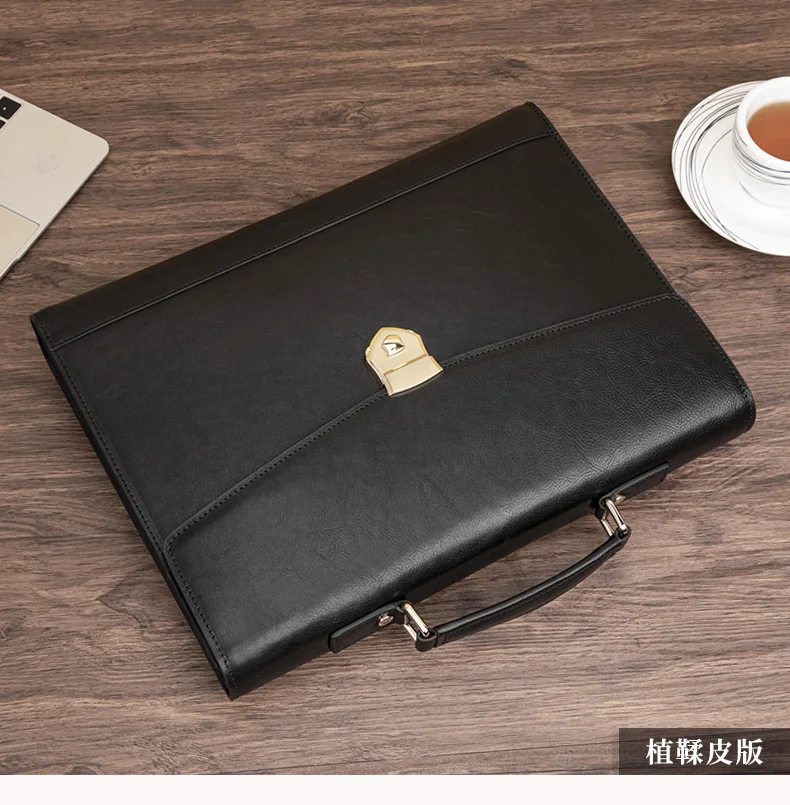 New Retro Style Business Bag Handbag Men\'s Bag File Bag Data Packet A4 Briefcase Men\'s Leather