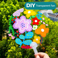 5Pcs Transparent PVC Blank Fan DIY Hand Painting Graffiti Art Hand Fan Stage Performance Handicrafts Fan Summer Cool Supplies