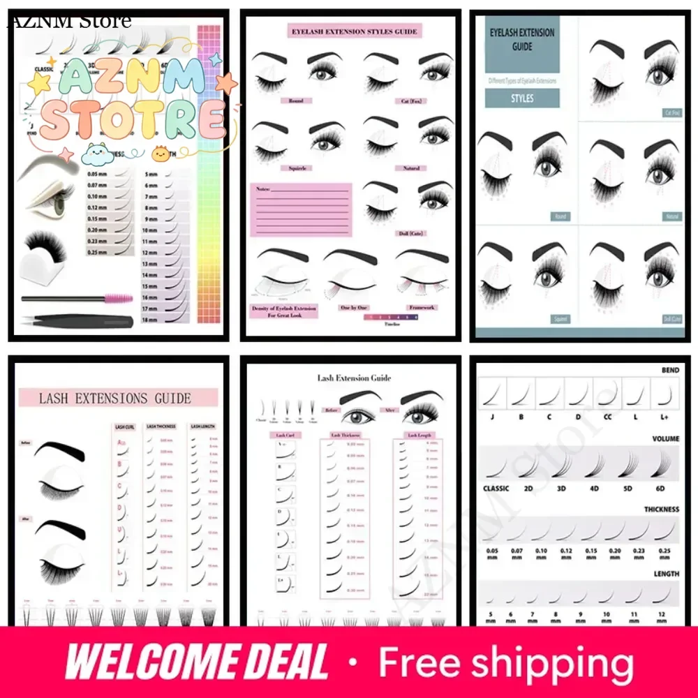 Canvas Painting HD Print Wall Poster Eyelash Extension Guide Series Eyelash Technician Form Make-up Room Beauty Salon Decorat