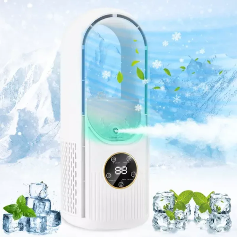 Kipas angin Portable ใหม่พร้อมสปริงเกลอร์และไฟ HVAC แบบพกพา