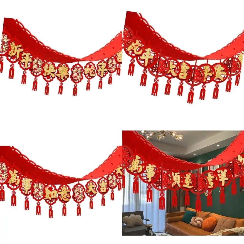 

E8BD 2025 Year Of The Snake Hanging Ornament 3Meter Long For Spring Festival Celebration Traditional Festival Home Decoration