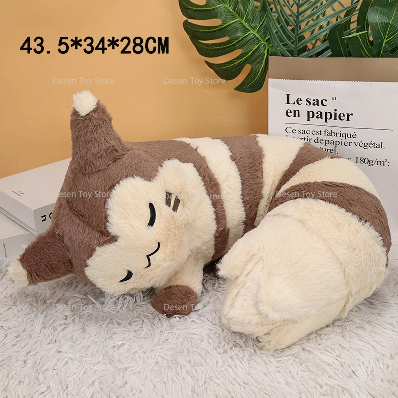 7 Styles Pokemon Plush Sleeping Slowpoke Chikorita Cubone Psyduck Galarian Ponyta Riolu Furret Soft Stuffed Toys Doll Children