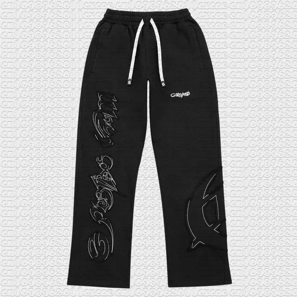 Unisex Summer Loose Straight Trousers Vintage Rose Tattoo 3D Print Street Pants Elastic Waist Drawstring Casual Long Pants