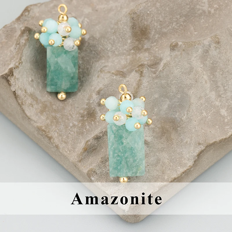 assoonas, 2 Stück/Set, MH73, Schmuckzubehör, 18k vergoldet, Kupfer, Naturstein, handgefertigt, Anhänger, Schmuckherstellung, DIY-Anhänger – Detail 4