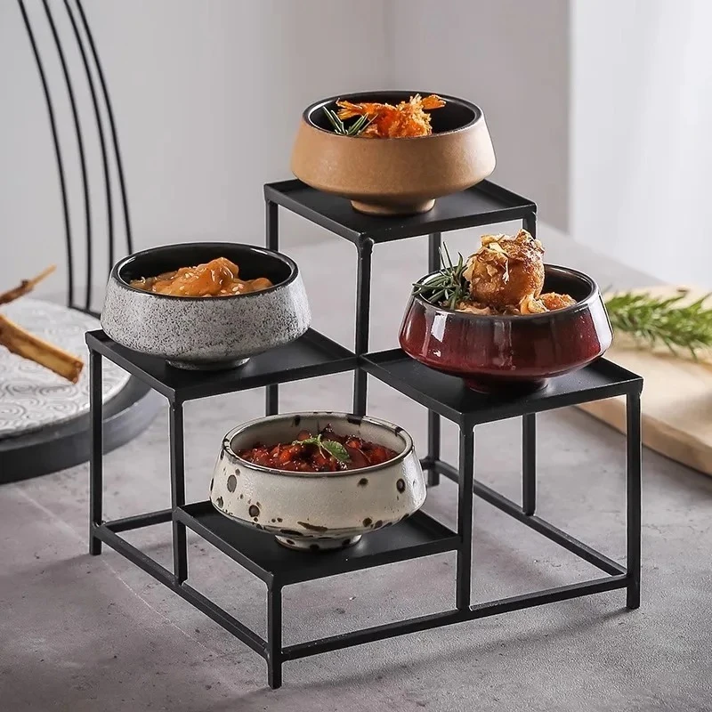 

Creative Metal Cake Stand Creative Bowl Rack Bread Stand Dessert Rack Dim Sum Display Rack Household Specialty Cake Tools