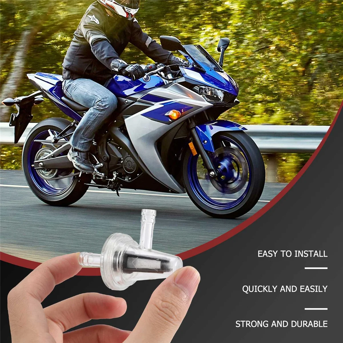 AT77 1 ชิ้น Universal รถจักรยานยนต์มุมขวาอินไลน์การใช้กรอง 1/4 นิ้ว 6 มิลลิเมตรท่อสําหรับ KAWASAKI Yamaha