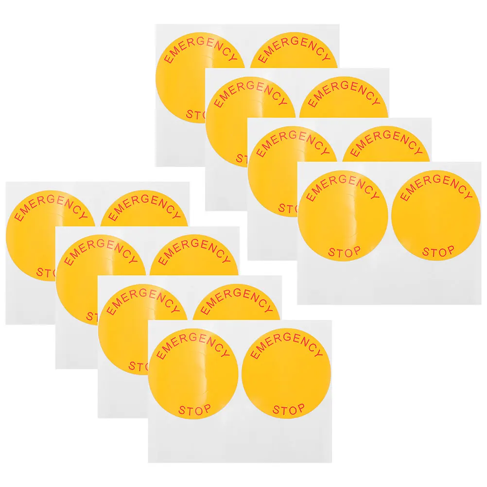 

4Pcs Emergency Stop Safety Warning Stickers Self Adhesive Durable Decals for Machinery Equipment Power Switch Identification