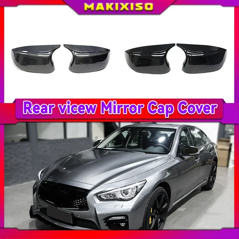 

1 Pair Glossy Bright Black Mirror Covers Left Right Side Rearview Mirror Cap Shell For Infiniti Q50 Q60 SQ50 XQ30 2014-2020