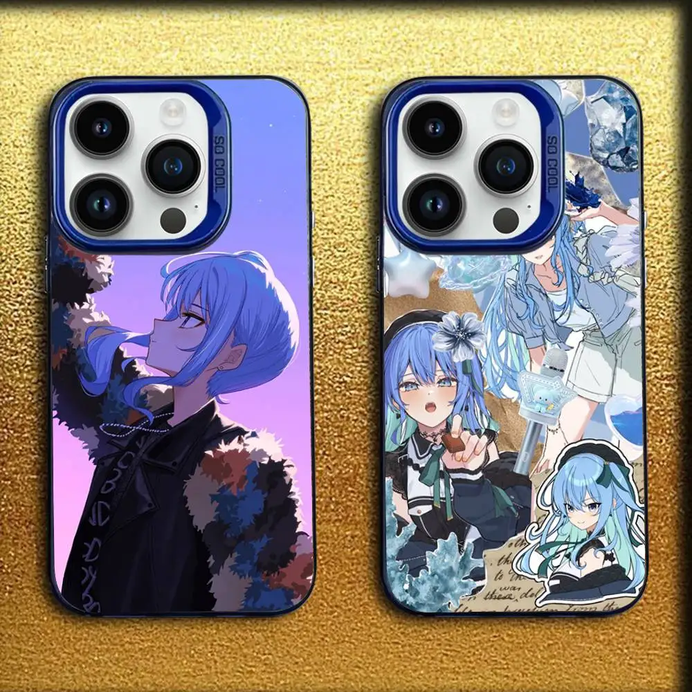 

Singer H-Hoshimachi Suisei Phone Case For iPhone 16,15,14,13,12,11,Mini,Pro,E,SE4,MAX Blue Candy Matte Shockproof Cover