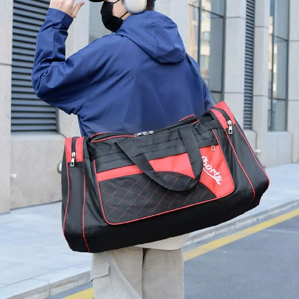 حقيبة سفر ذات سعة كبيرة من القماش الخشن مقاومة للغبار مع حجرة للأحذية وحقيبة لياقة بدنية رياضية مقاومة للاهتراء وخفيفة الوزن