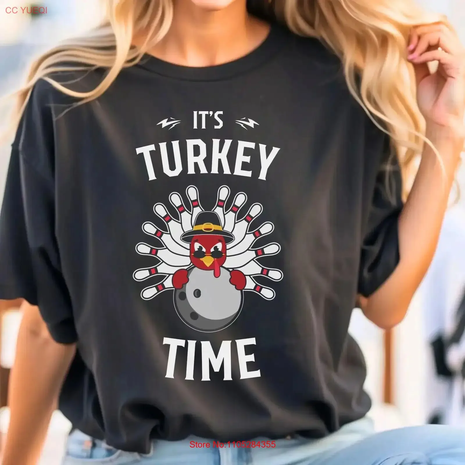 Thanksgiving Turkey Bowling T Shirt Funny Trot Day FeasT vintage Washed Stretched Versatile Soft Casual designer clothes