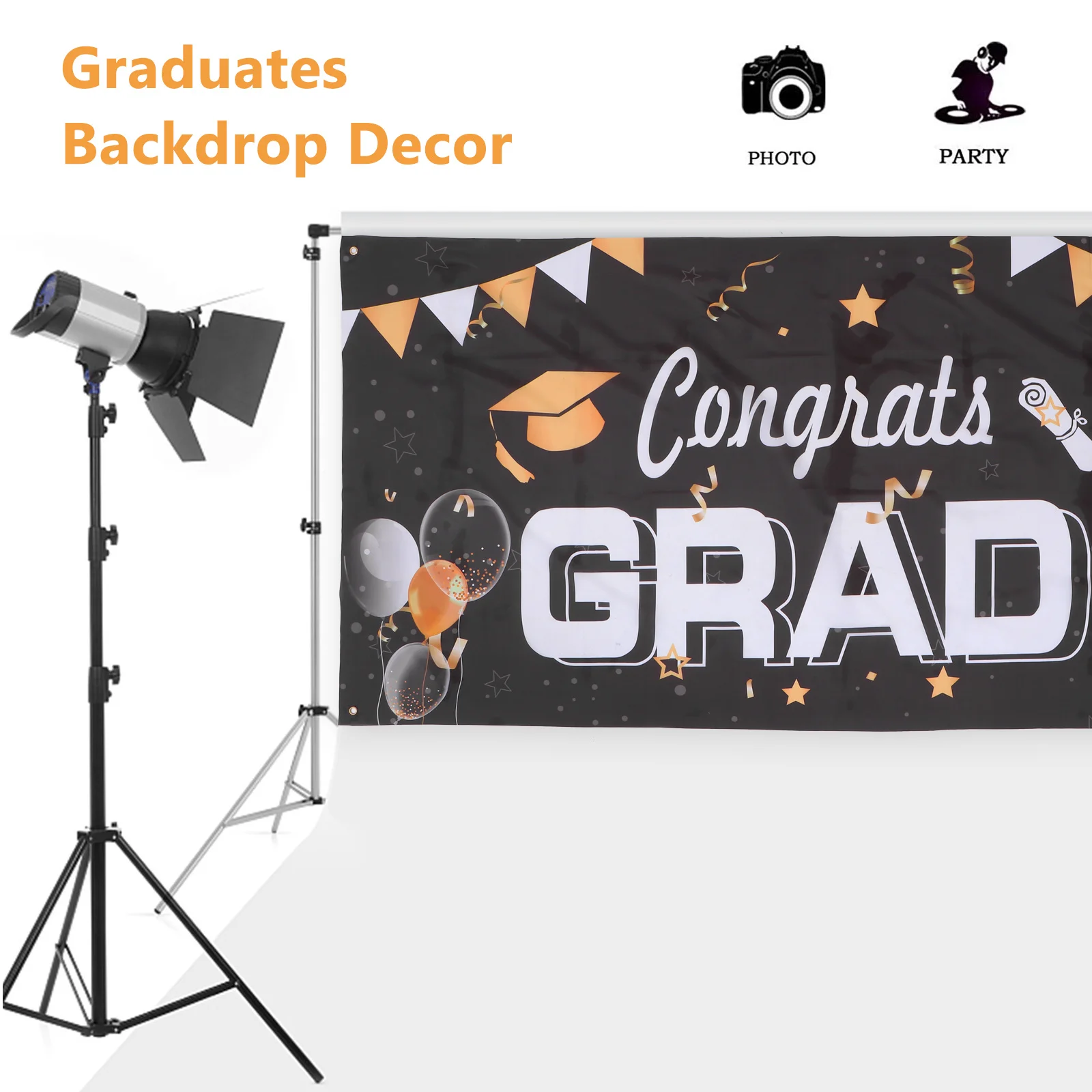 

Banner Photo Background Graduates Party Backdrop Decors Graduation Banners Supplies Prop Black Hanging