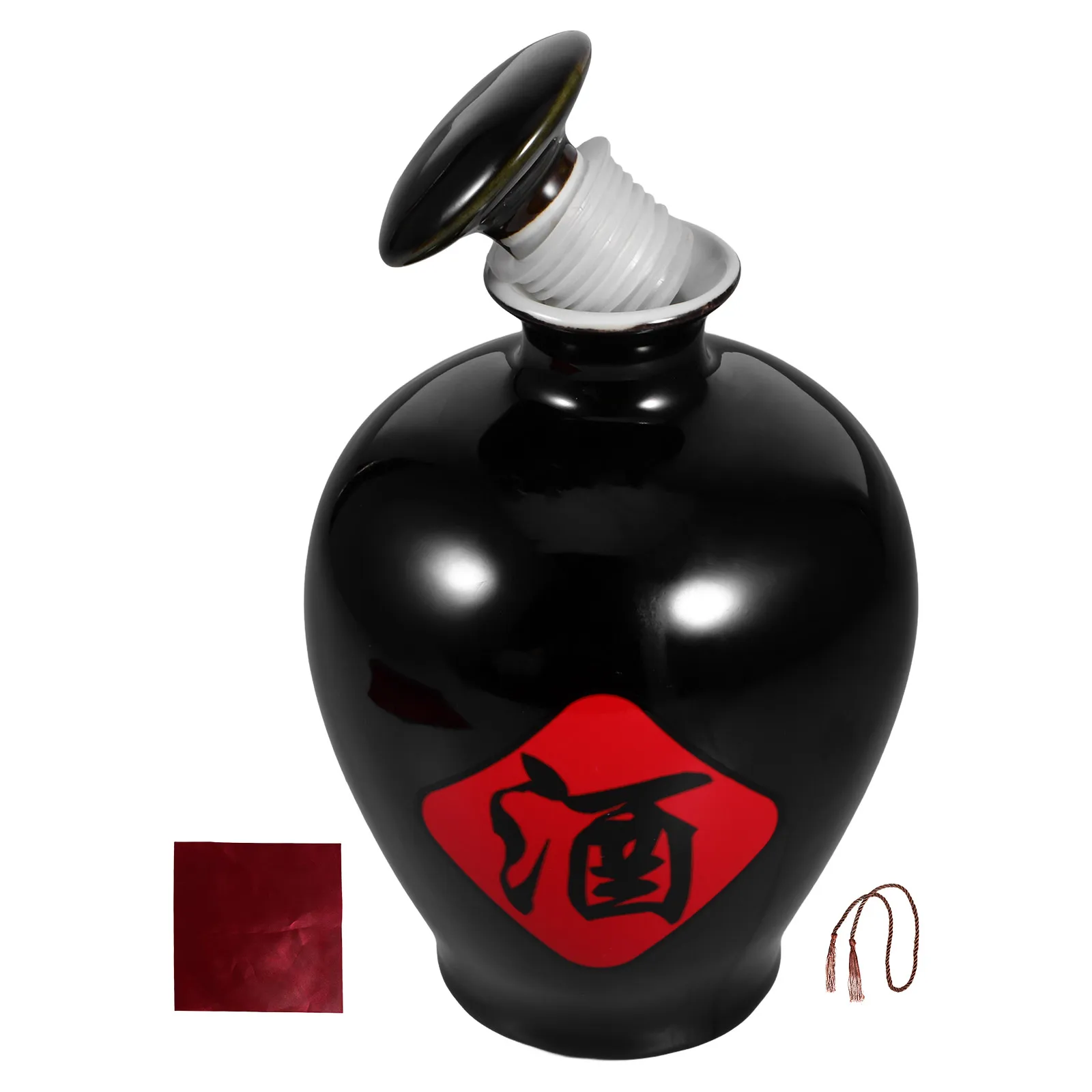 

Chinese Wine Pot Handmade Jingdezhen Ceramic Airtight Design for Wine Sake Storage Elegant Serving Jug for Home Bars Collections