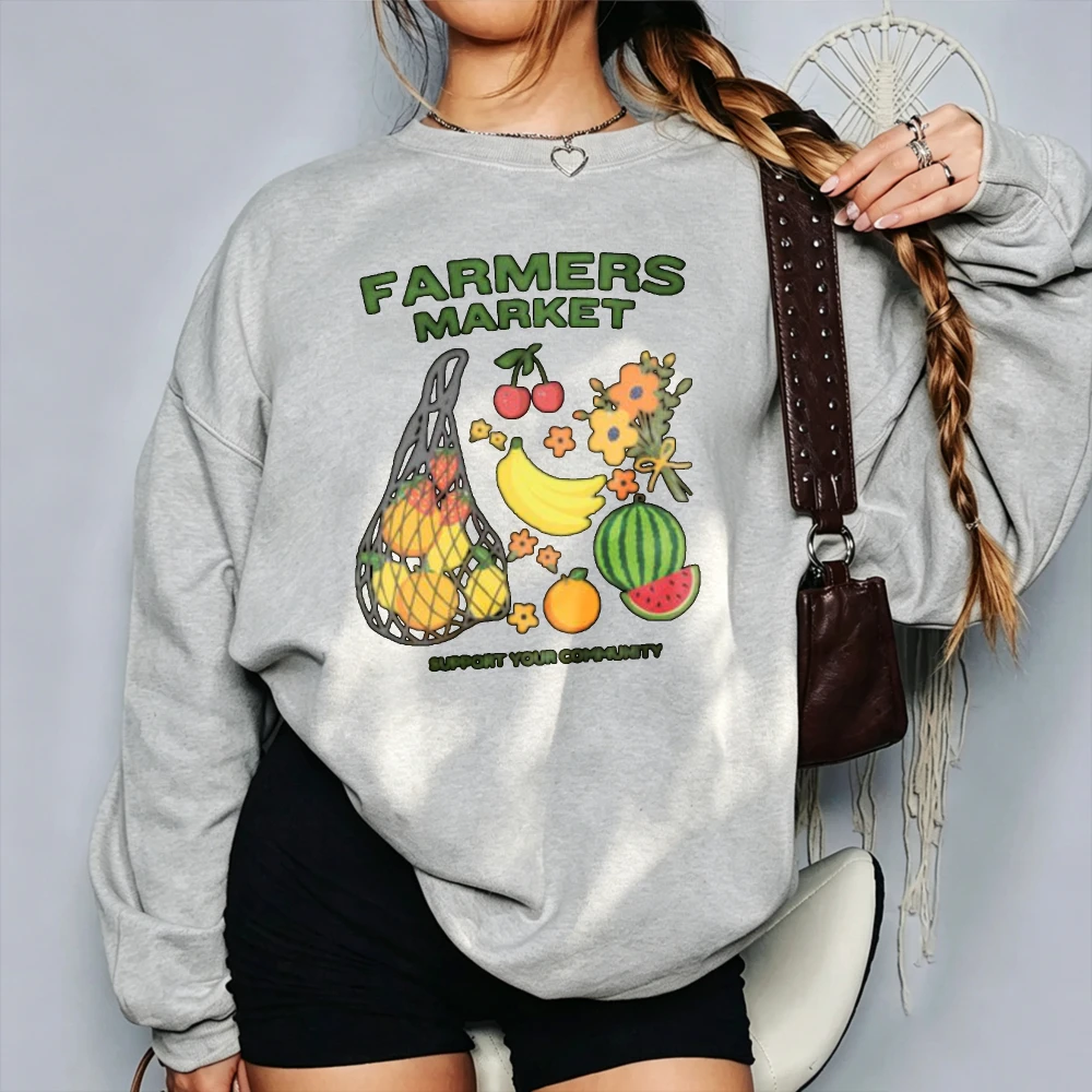 Women Bags Farmers - Sweatshirt Grafis Tas Jaring Buah Pasar