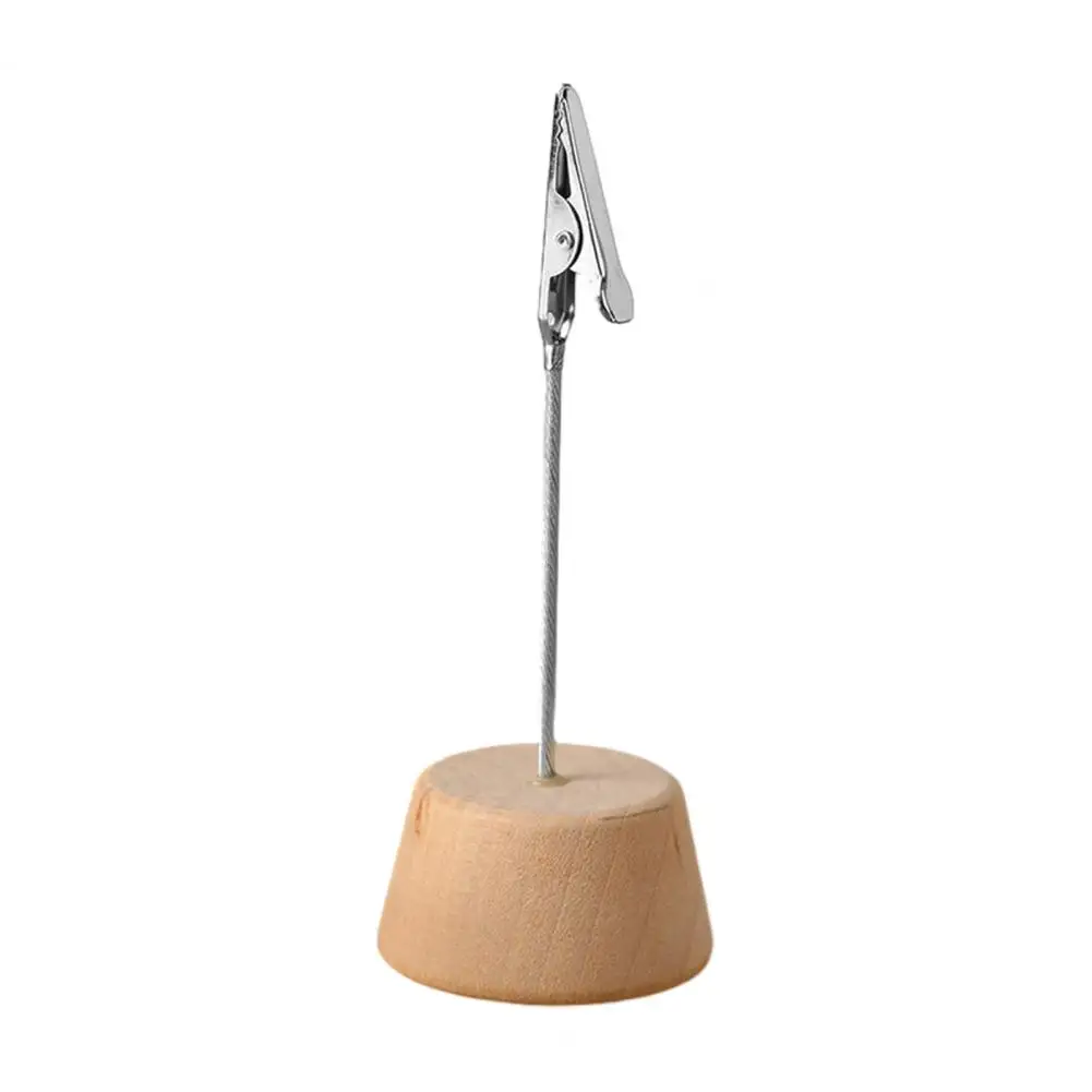 Adjustable Angle Clip Wooden Note Clip Wood Place Card Holder with Metal Clip Small Table Number Sign Stand Desktop for Office