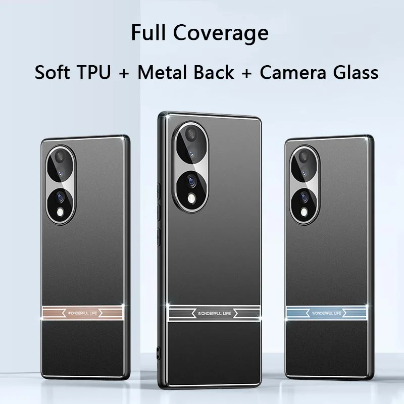 Matte Metal Back Soft TPU Case For Honor 70 60 50 Pro SE Full Cover Anti-Fingerprint Camera Lens Film Protector Shell Funda