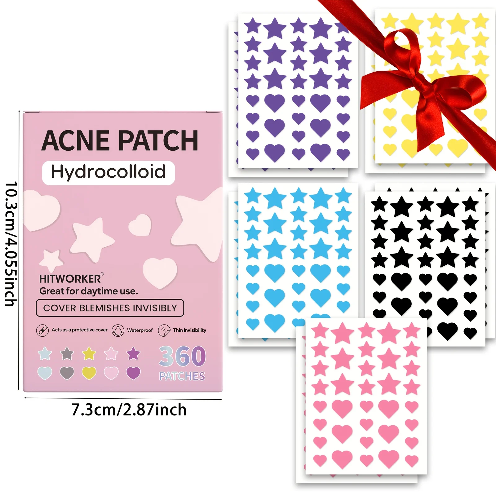 360 رقع حب الشباب اللطيفة على شكل نجمة في 5 ألوان رقع حب الشباب غير المرئية العناية بالبشرة غير المرئية أدوات التجميل