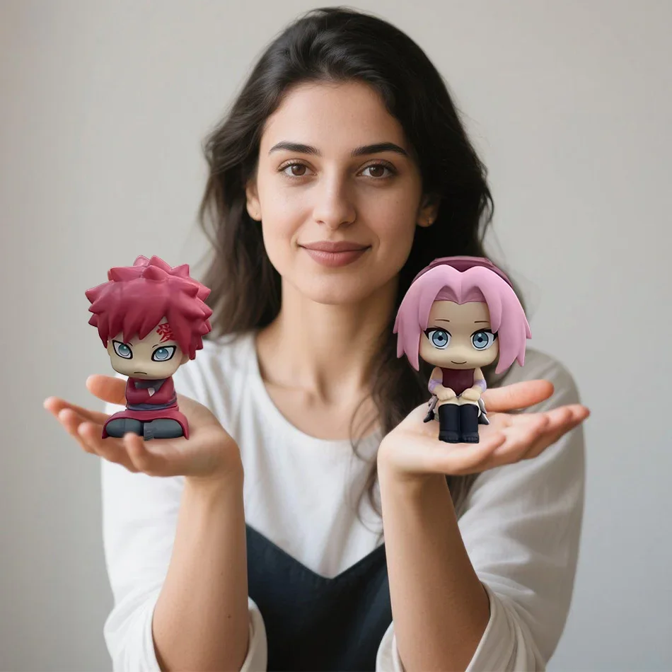 أنيمي ناروتو لطيف ساكورا هارونو جارا الجلوس الموقف الكرتون عمل نموذج بولي كلوريد الفينيل الاطفال اللعب سيارة الديكور هدية
