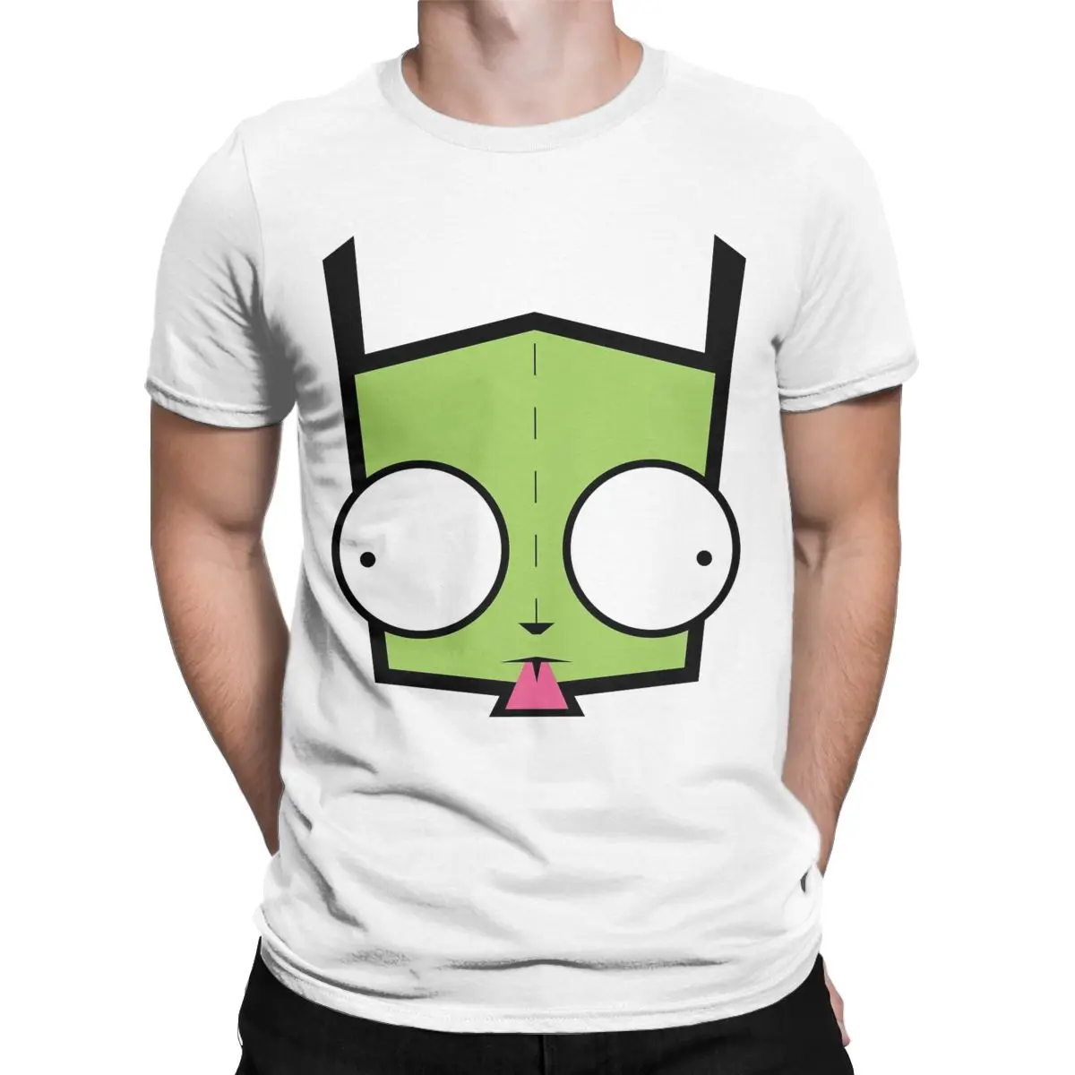 Men T-Shirt Invader Zim Gir Novelty Pure Cotton Tees Short Sleeve T Shirt Crew Neck Clothing Plus Size