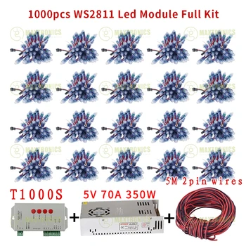 500-1000 Uds 5V 12mm WS2811 módulo LED de píxeles a todo Color entrada de luz IP68 impermeable RGB color Digital LED Pixel Light o Kit