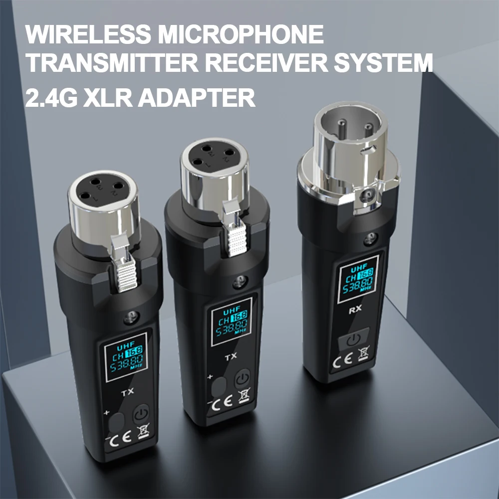 2.4G XLR Adapter System DGNOG Wireless Microphone Transmitter Receiver System for Dynamic Mic Audio Mixer PA System Guitar