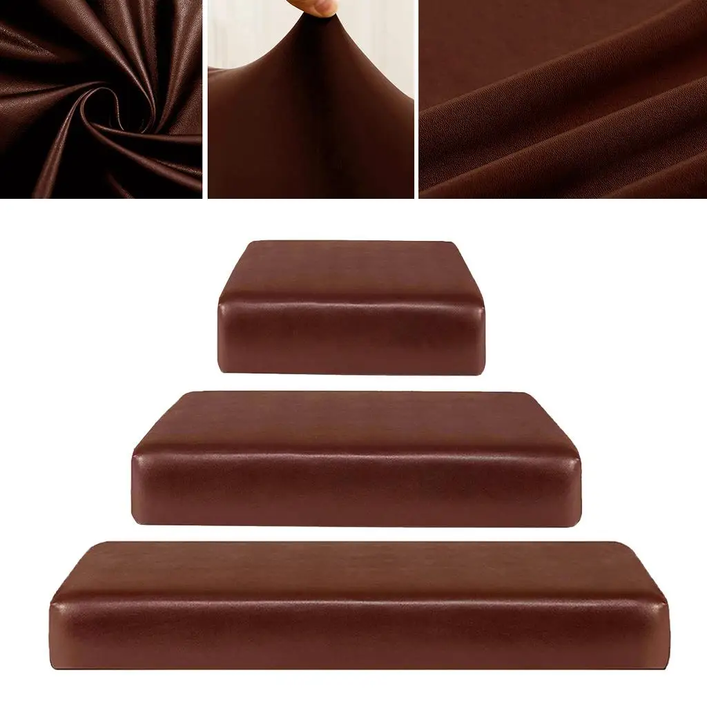 Soft Sofa Seat Cushion Cover High Stretch Universal With Elastic Bottom Furniture Sofa Cushion Protector PU Leather Home Decors
