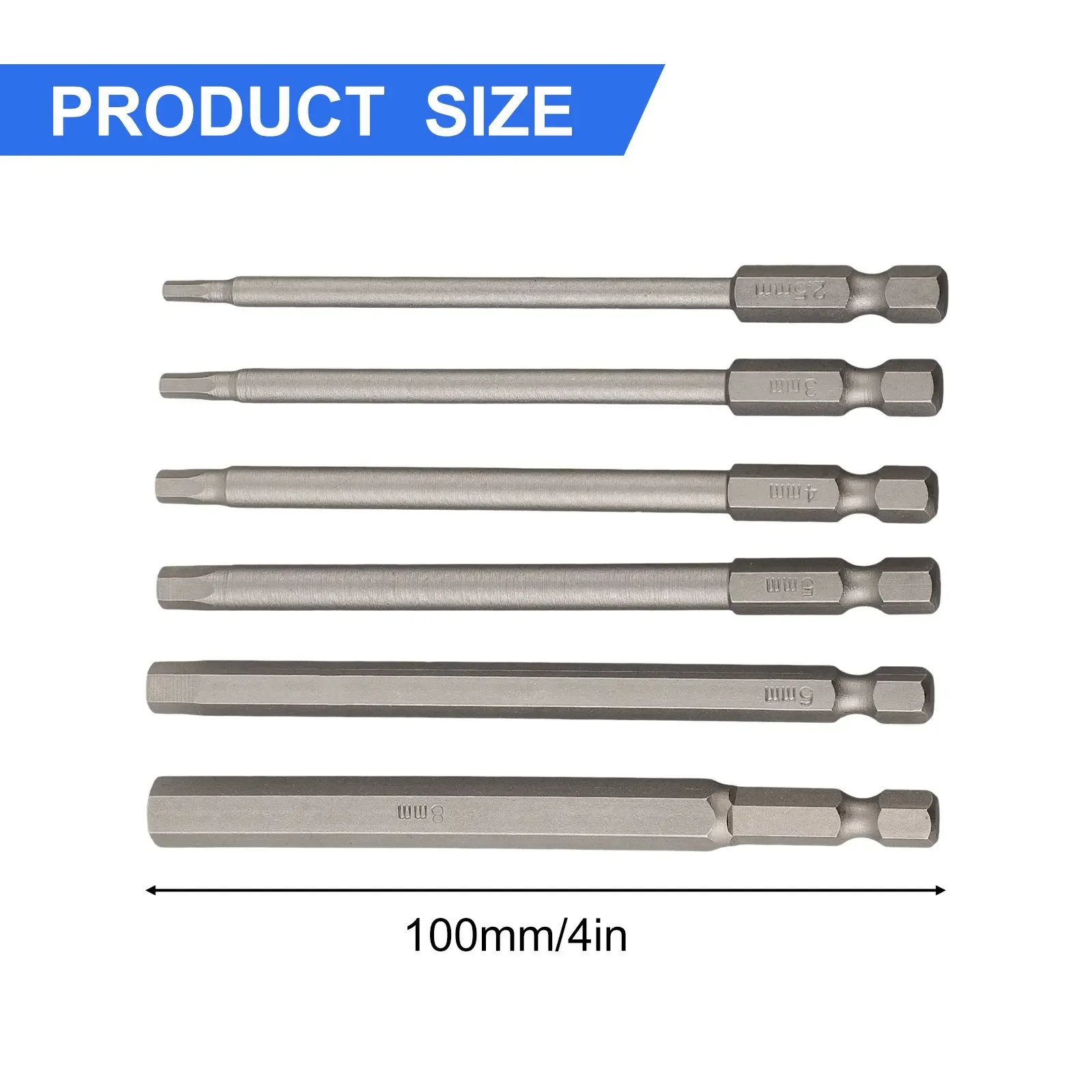 

6PCS 100mm Magnetic Screwdriver Bit Hexagon Head Tool For Hex Head Screwdriver Bits Hexagon Screwdriver Bits High Quality