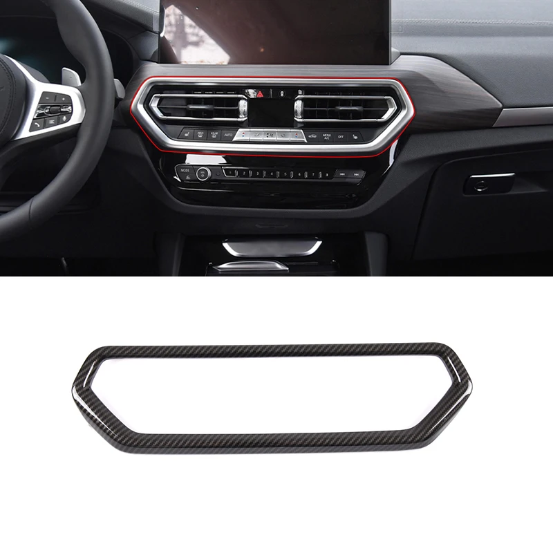 

For BMW X3 X4 G01 G02 2022 ABS Carbon Fiber Central Control Air Conditioner Air Outlet Frame Decorative Sticker Car Accessories