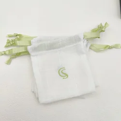 Personalized Logo Cotton Drawstring Bags Reusable Natural Muslin Canvas Bag Jewelry Package Party Wedding Birthday pouch