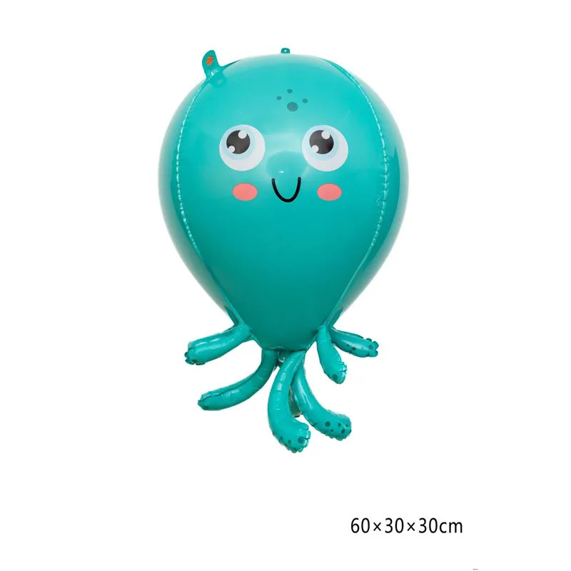 Animali dell'oceano Palloncini in foglio di alluminio Delfini Tartarughe Squali Elio Galleggiante Palloncini per feste di buon compleanno Baby Shower Puntelli per foto