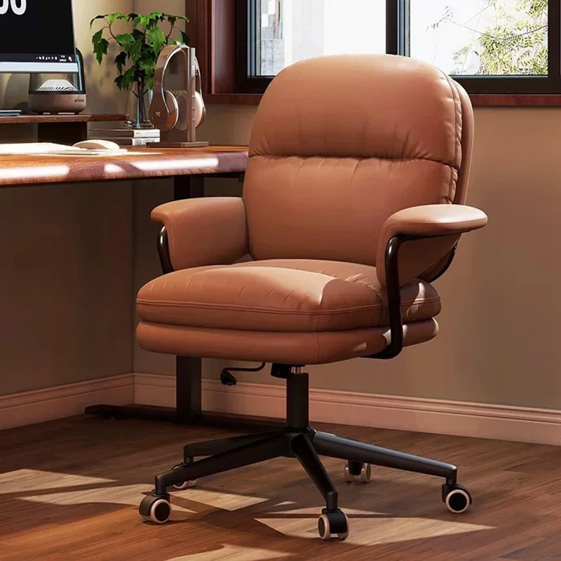 

Luxury Vanity Modern Computer Chair Study Comfortable Sedentary Leather Computer Chair Simple Nordic Sessel Office Furniture