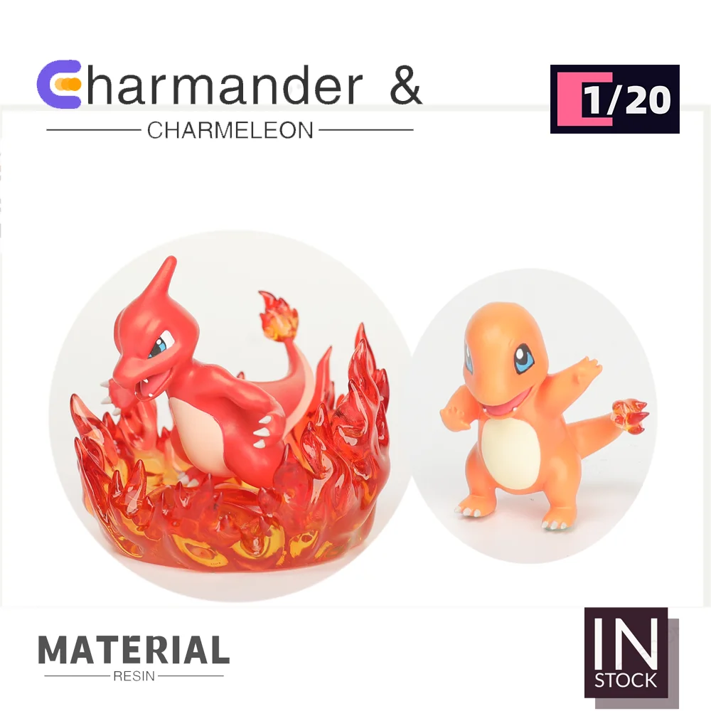 [In Stock] 1/20 Resin Figure [XO] - Charmander & Charmeleon & Fire Base for Charmeleon