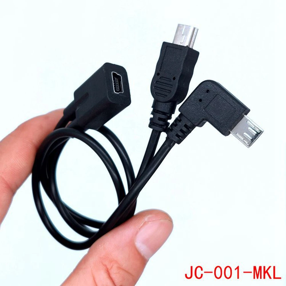 Mini USB 1 do 2 Y kabel splittera, USB 2.0 Mini 5-Pin kobiecy męski + Micro USB konwerter męski szybki kabel do ładowania