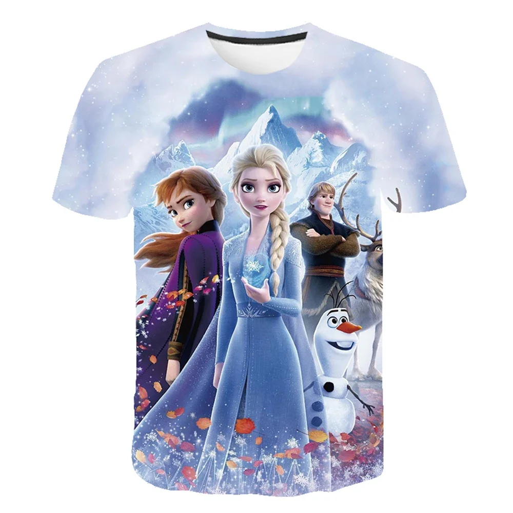 

MINISO Encanto T Shirt Beautiful Mirabel Princess Encanto Women T-shirt Summer 3D Print Costume Girl Party Clothing Birthday Top