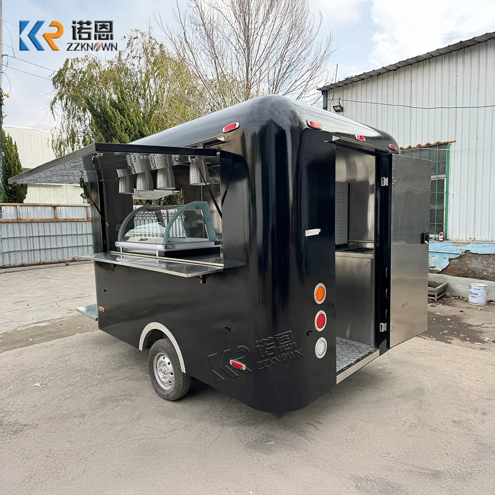 Factory Direct Stainless Steel Food Truck Mobile Kitchen Trailer Catering Fast Food Vending Trailer With One Stop Service