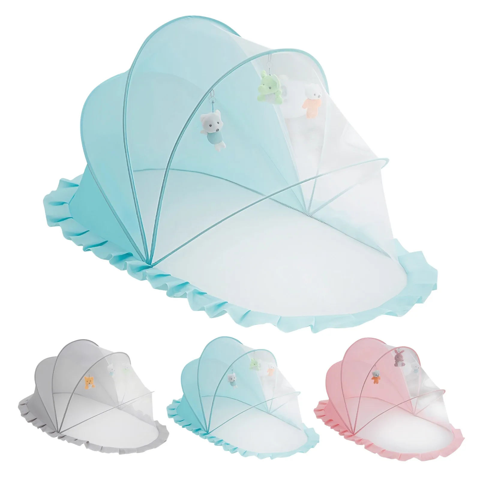 아기 침대 모기장 미정 플라스틱 아기 캐노피 유르트 아기 액세서리 양산 모기 커버 그물 침대 아기 액세서리