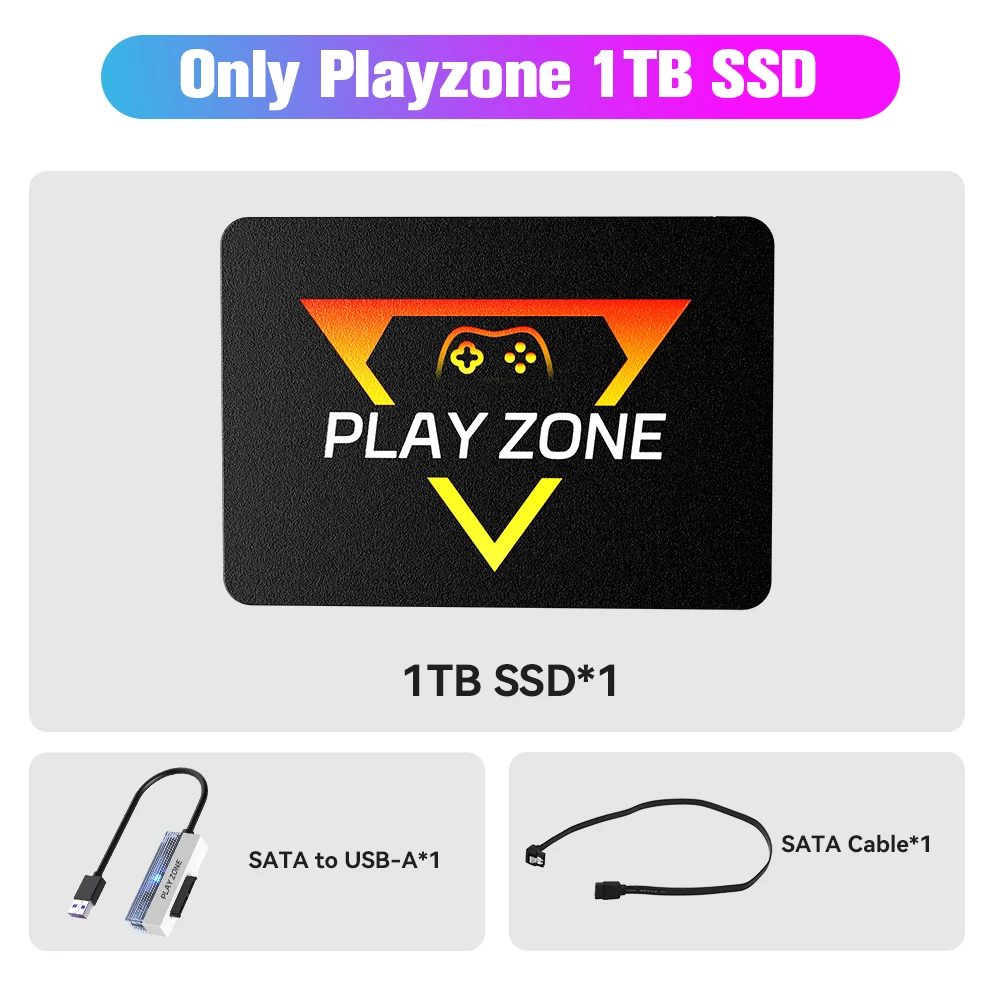 Playzone 1TB SSD Game Consoles For PS5/PS4/PS3/PS2/Xbox/Xbox one