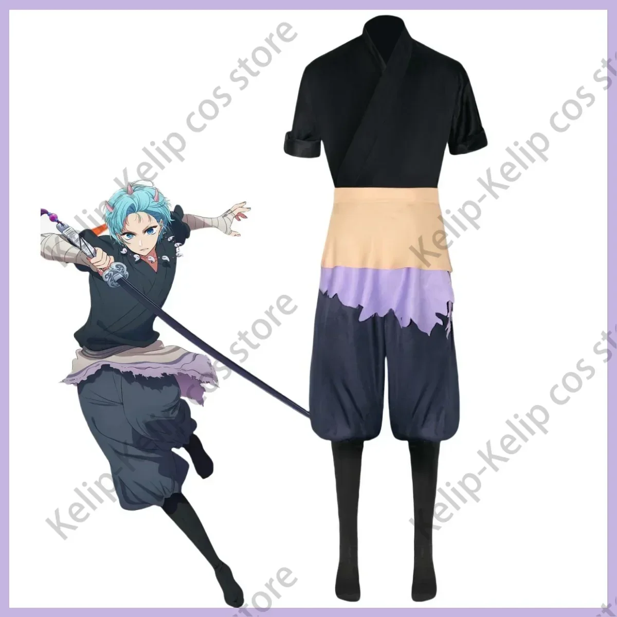 2024 New Anime OSHI NO Tokyo Blade Stage Play Season 2 Cosplay Costume Wig Black Practice Uniform Apron Man Birthday Party Suit