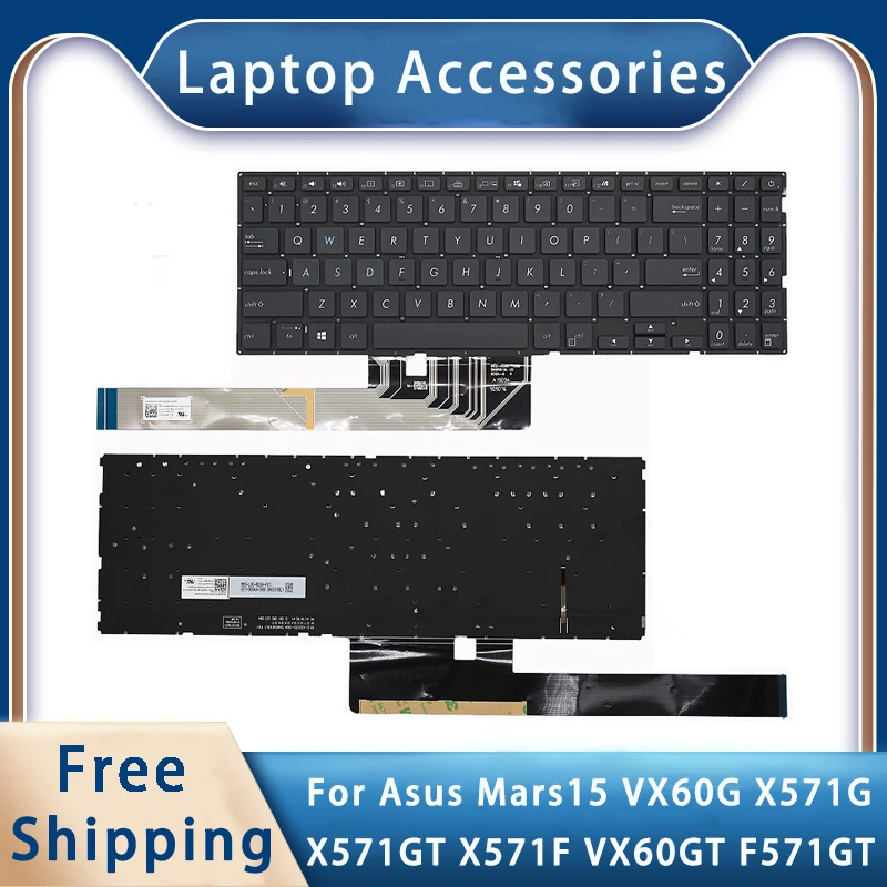 para asus mars15 vx60g x571g x571gt x571f vx60gt f571gt replacemen acessorios do portatil teclado com luz de fundo novo 01