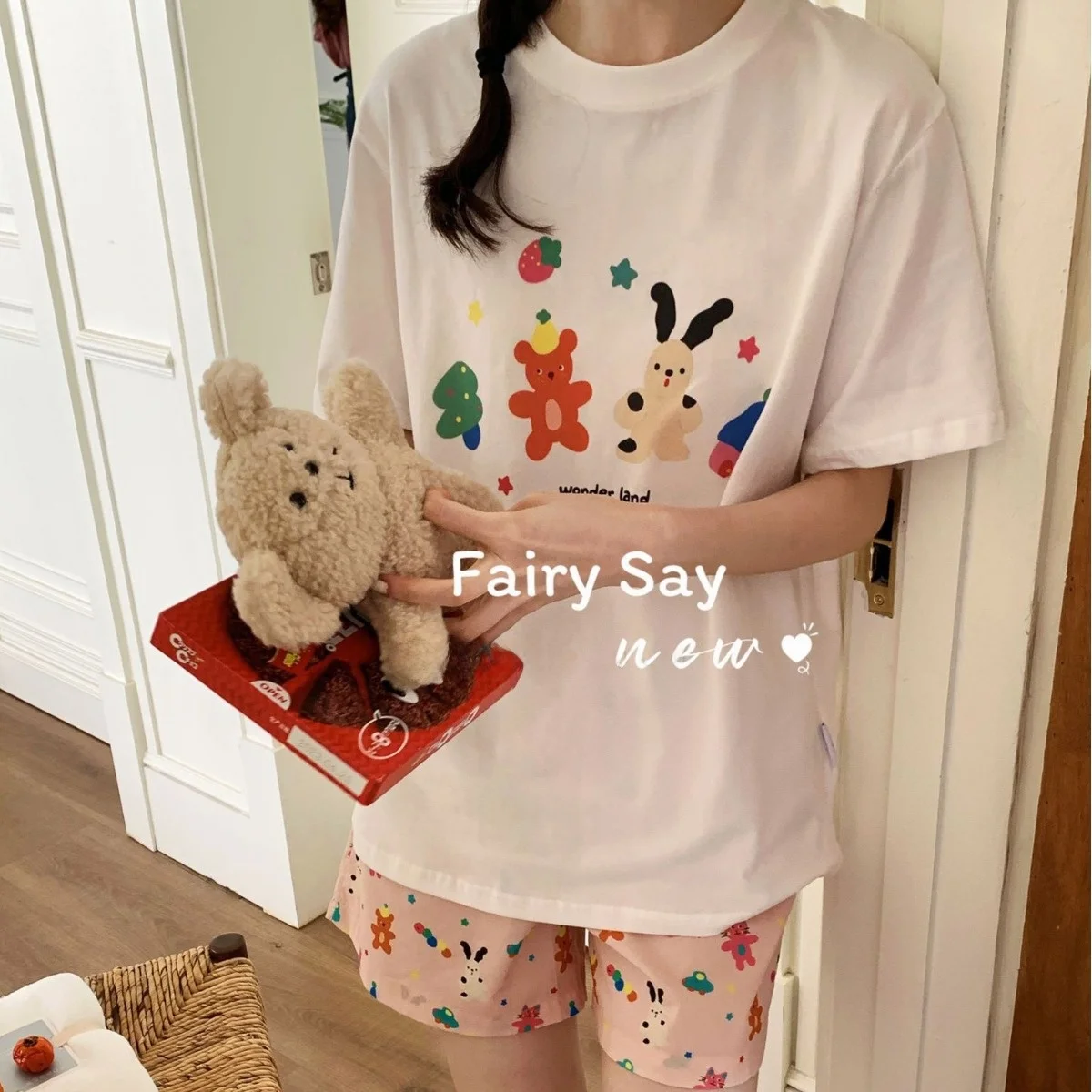 Conjunto de Roupa Infantil de Verão Chat Town 2025: Novo Kit de Algodão Puro com Camiseta e Calça Curta para Crianças