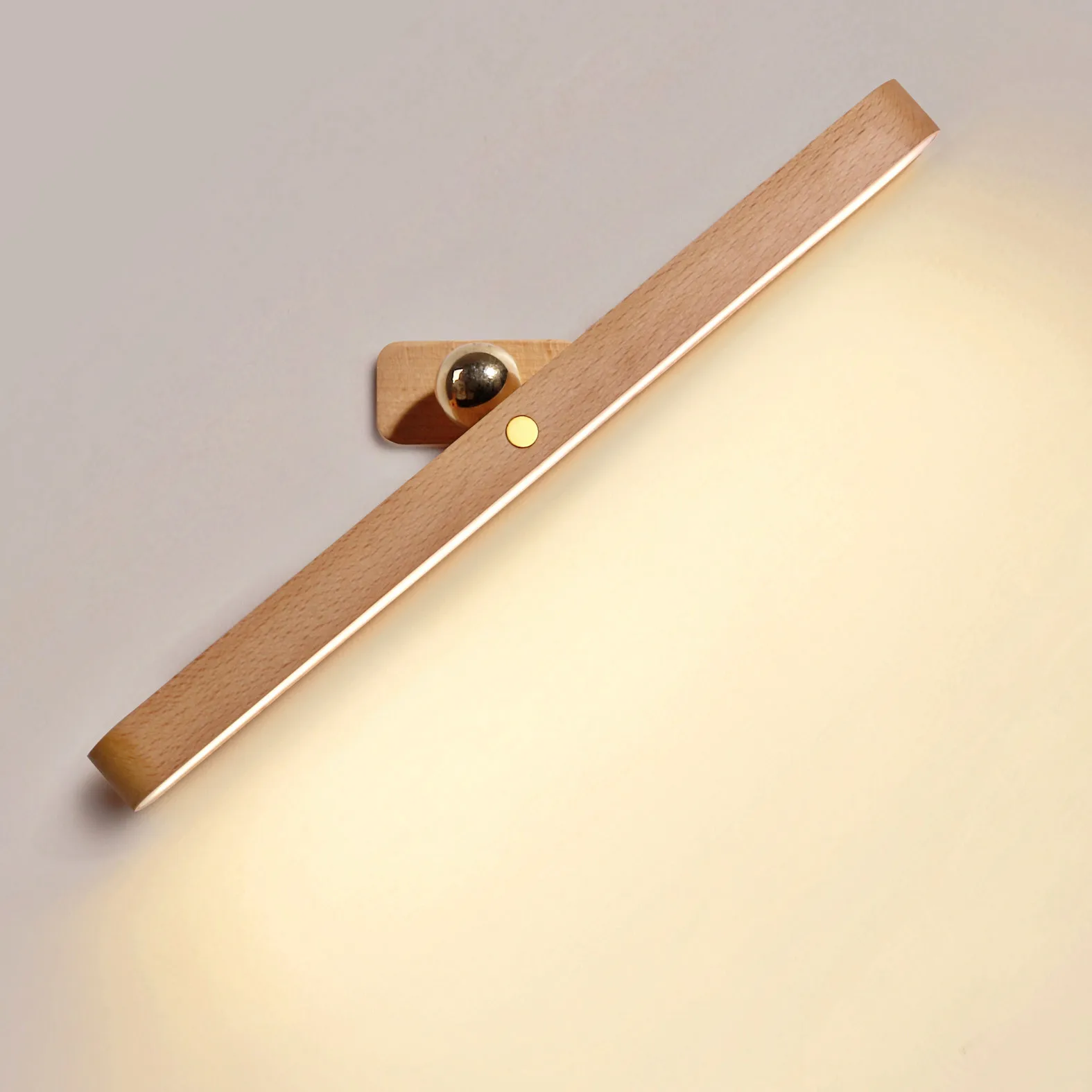Wooden Mirror Front Lamps Portable USB Magnetic Indoor Led Night Light Wireless Corridor Wall Lamp Makeup Mirror Fill Lights Hot