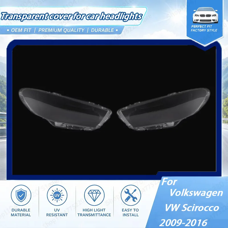 Headlight Shell Cover For Volkswagen VW Scirocco 2009-2016 Car Headlight Lens Cover Replacement Lampshade Shell Mask YCZB02841
