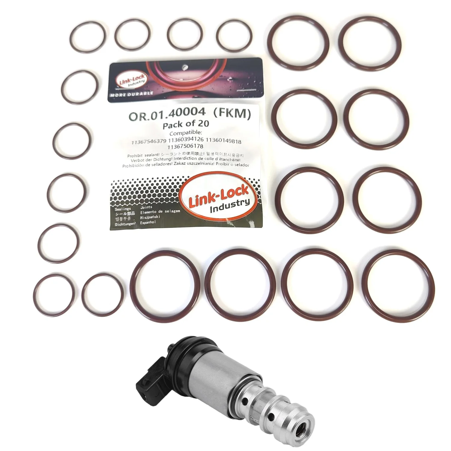 20 peças fkm viton or.01.40004 motor vvt válvula solenóide junta tórica 11367546379 11360394126 11360149818 11367506178 para bmw n45