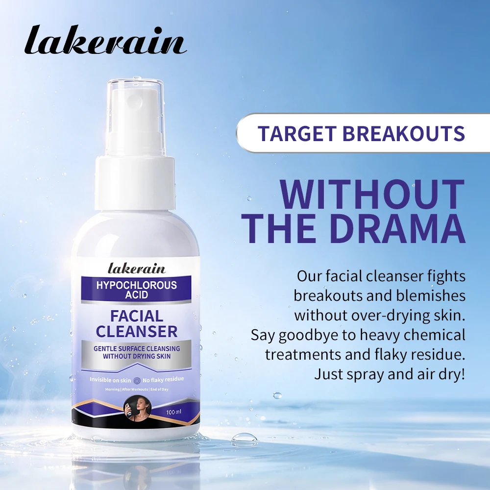 Facial Cleansing Spray Improve Rough Skin Condition Reduce Redness Quick Gentle Cleaning Safety Formula Hypochlorous Acid Spray