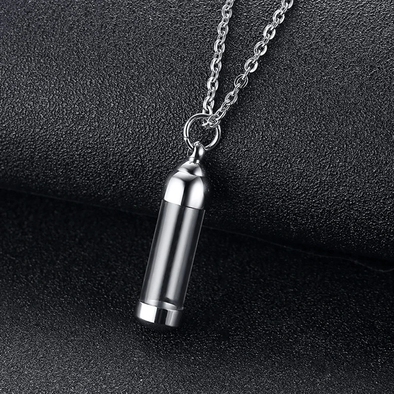 Openable Glass Vial Necklace Pendant Memorial Ash Bottle Cremation Pet Jewelry