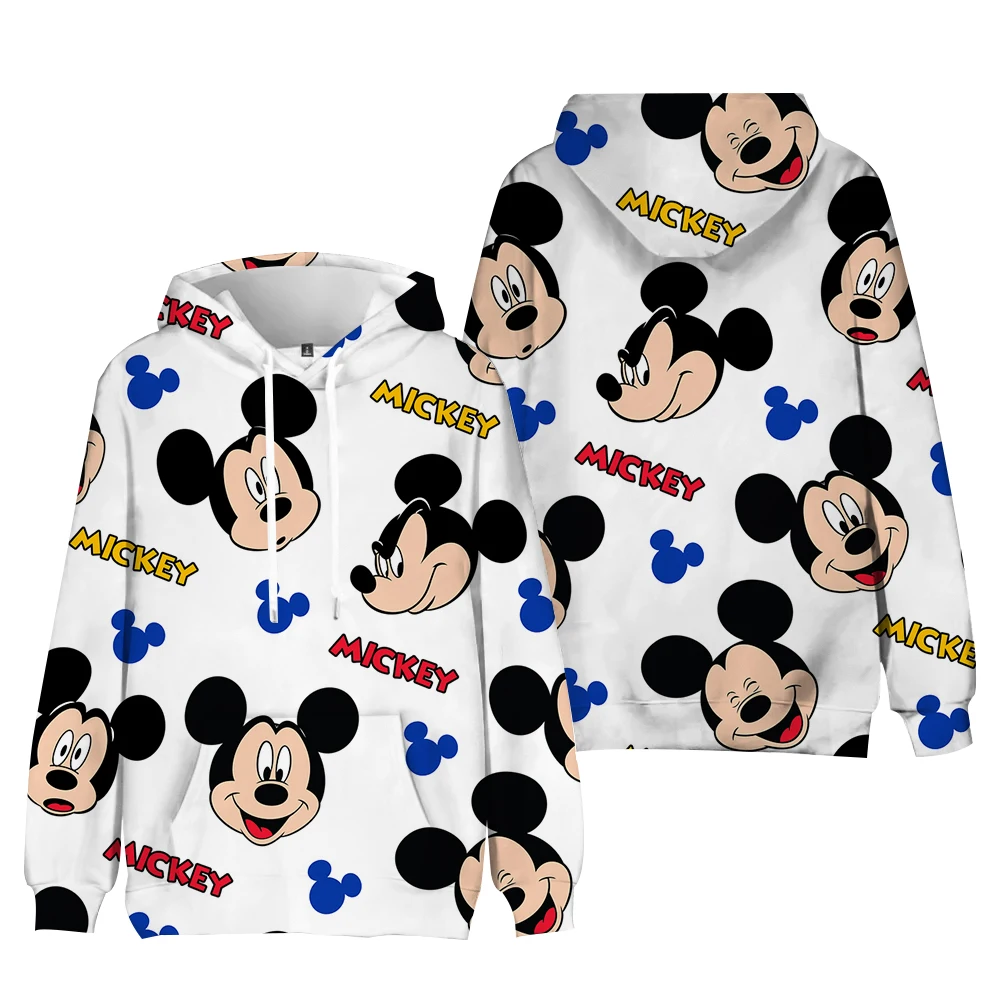 2024 New Street Boys Girls Hoodie Plush Sweatshirt Mickey Minnie Cartoon Disney Brand Fashion Round Neck Ladies Pullover Hoodie