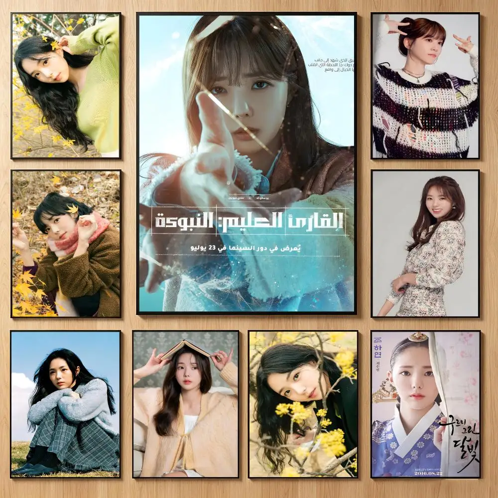 Gentle Actress C-Chae Soo-Bin Poster Classic Self-Adhesive PP Wall Sticker for Living Room Bar Decor Gift