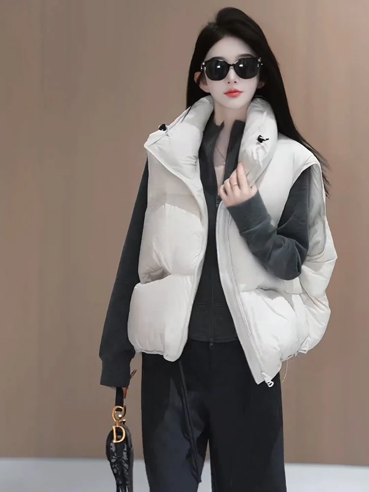 Capispalla per donna in cotone con colletto alla coreana allentato Svel per donna Winter Faion Design 2025 Vintage Sle Pure Color