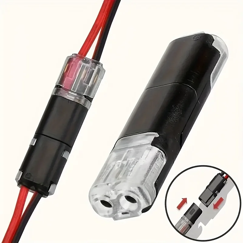 30pcs Double Wire Insert Connectors, 2-Pin 2-Port, PVC Insulated, Copper Contacts, Quick Connect Terminals, No Power
