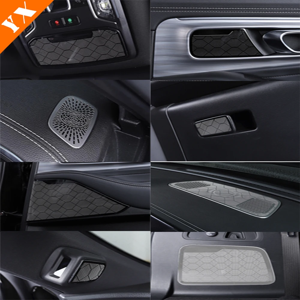 

For Trumpchi GAC GS8 2023-2024 Stainless Auto Accessories Interior Door Speaker Audio Horn Cover Trim Frame Sticker Car Styling